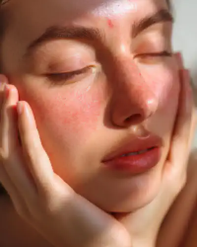 woman after getting acne treatment facial