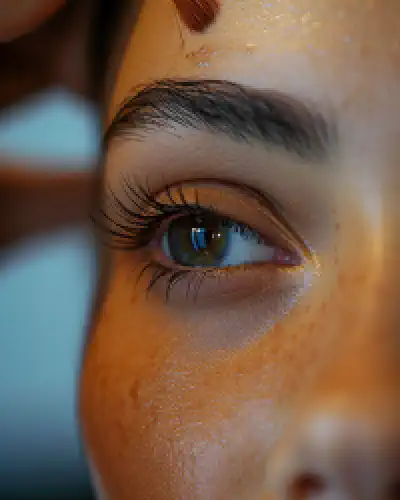 Woman with brow henna.